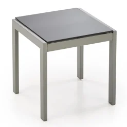 Set 2 sdraio da giardino con tavolino relax nero grigio Marea