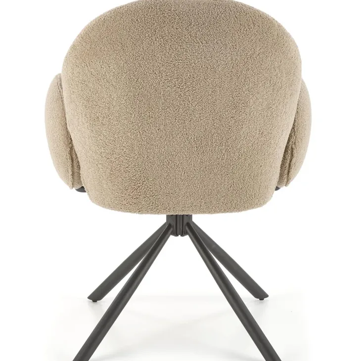 Set 2 sedie con funzione girevole in tessuto bouclé beige Matilda