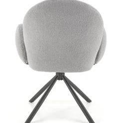 Set 2 sedie con funzione girevole in tessuto bouclé grigio Matilda