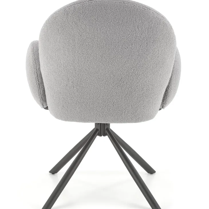 Set 2 sedie con funzione girevole in tessuto bouclé grigio Matilda