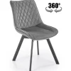 Set 2 sedie con funzione girevole imbottite in tessuto grigio Valentina