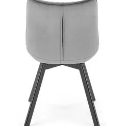 Set 2 sedie con funzione girevole imbottite in tessuto grigio Valentina