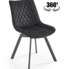 Set 2 sedie con funzione girevole imbottite in tessuto nero Valentina