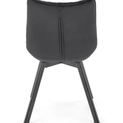 Set 2 sedie con funzione girevole imbottite in tessuto nero Valentina
