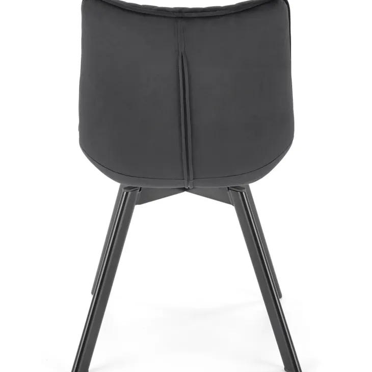 Set 2 sedie con funzione girevole imbottite in tessuto nero Valentina