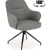 Set 2 sedie con funzione girevole in tessuto ed ecopelle grigio Isadora