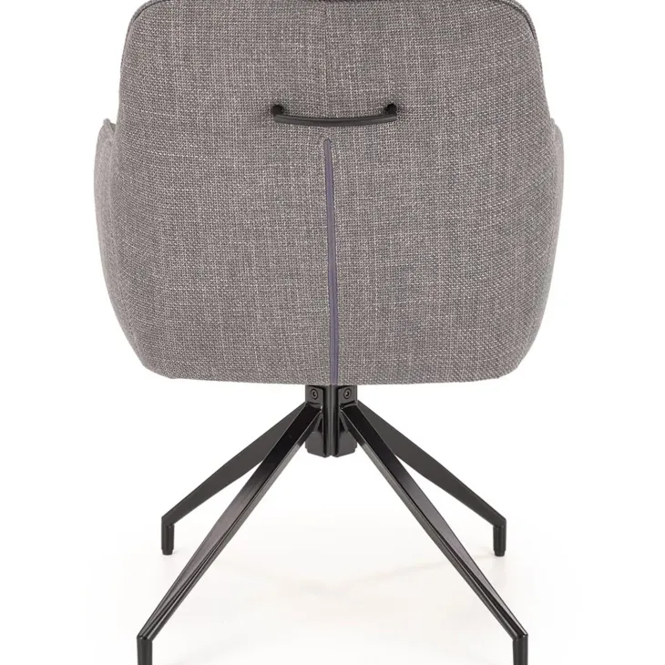 Set 2 sedie con funzione girevole in tessuto ed ecopelle grigio Isadora