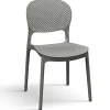 Set 4 sedie da esterno impilabili in polipropilene grigio Elbow