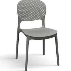 Set 4 sedie da esterno impilabili in polipropilene grigio Elbow