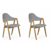 Set 2 sedie imbottite in tessuto grigio Sirius