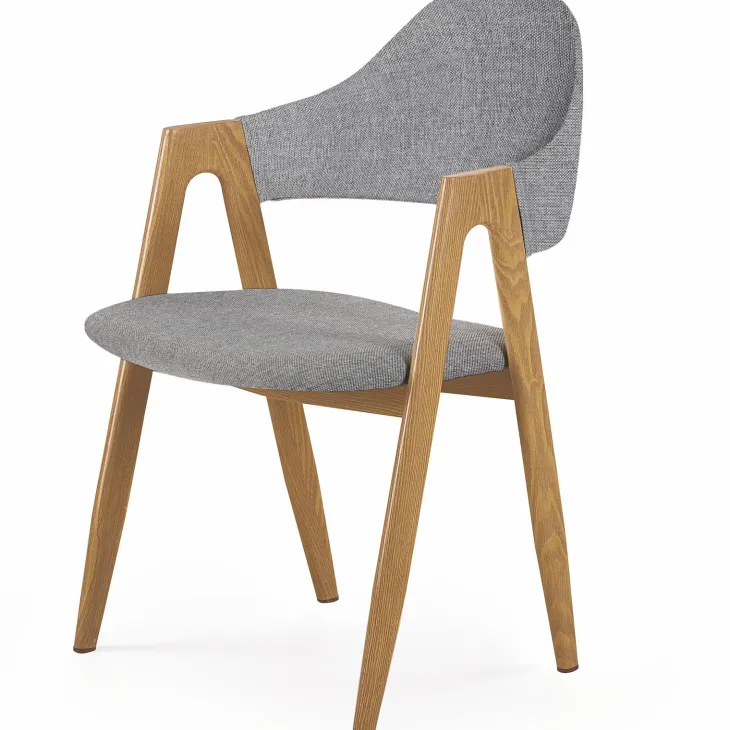 Set 2 sedie imbottite in tessuto grigio Sirius