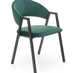 Set 2 sedie imbottite in velluto verde scuro Leandro