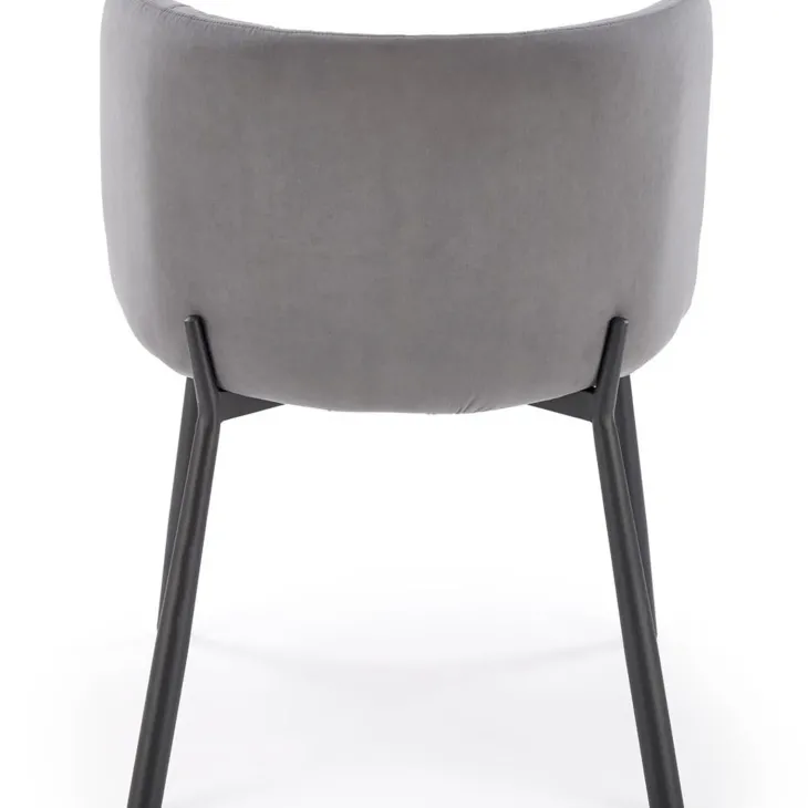 Set 2 sedie imbottite in velluto grigio nero Eterea