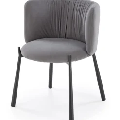 Set 2 sedie imbottite in velluto grigio nero Eterea