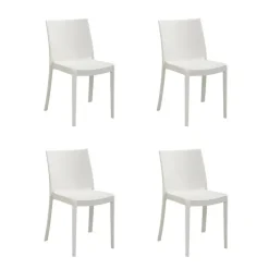 Set 4 sedie in polipropilene impilabili bianco Olbia