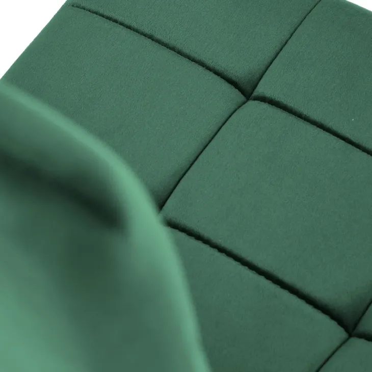 Set 4 sedie moderne imbottite in velluto verde acciaio cromato Reina