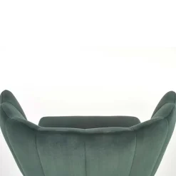 Set 2 sedie poltroncine sala da pranzo imbottite in velluto verde nero Cinzia