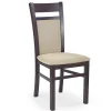Set 2 sedie sala da pranzo classiche imbottite in tessuto noce scuro beige Azalea