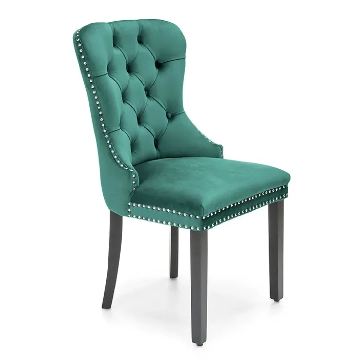 Set 2 sedie sala da pranzo classiche in tessuto verde scuro Briar