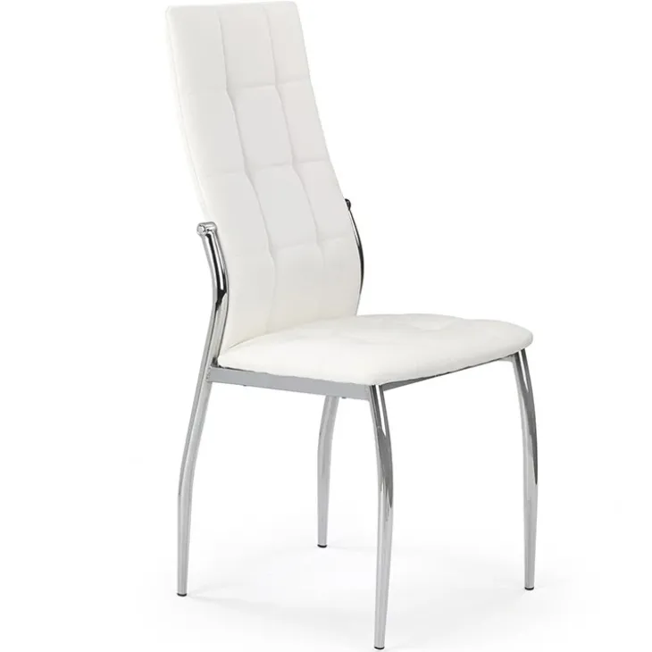 Set 4 sedie sala da pranzo imbottite in ecopelle bianco e struttura acciaio Sveva Gihome®