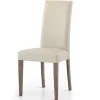 Set 4 sedie sala da pranzo imbottite in ecopelle moderne bianco avorio Bice Gihome®