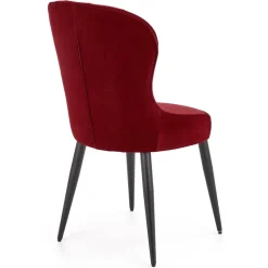 Set 2 sedie sala da pranzo imbottite in velluto rosso bordeaux Vera