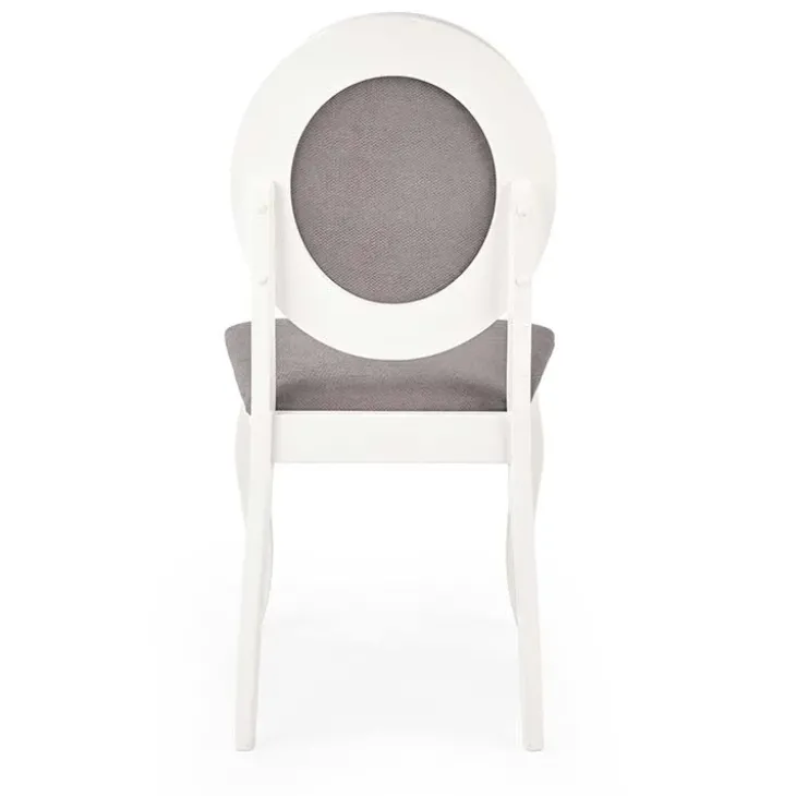 Set 2 sedie sala da pranzo imbottite in tessuto grigio bianco Adna