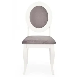Set 2 sedie sala da pranzo imbottite in tessuto grigio bianco Adna