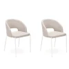 Set 2 sedie sala da pranzo imbottite in tessuto beige Turbo