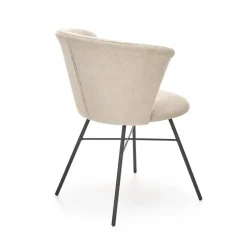 Set 2 sedie sala da pranzo imbottite in tessuto beige Quark