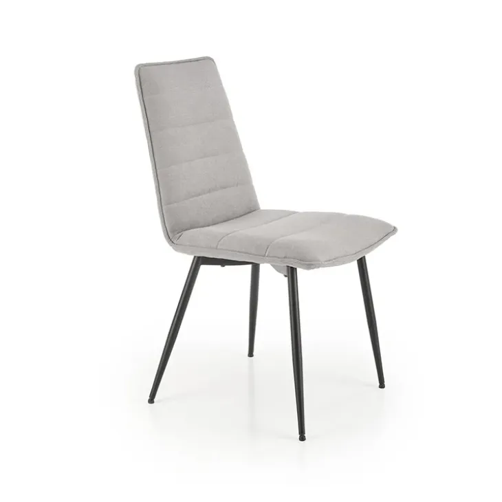 Set 4 sedie sala da pranzo imbottite in tessuto grigio Quiche