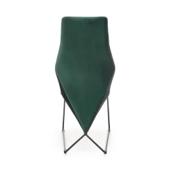 Set 2 sedie sala da pranzo imbottite in velluto verde scuro nero Malabo