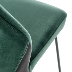 Set 2 sedie sala da pranzo imbottite in velluto verde scuro nero Malabo