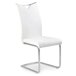 Set 4 sedie sala da pranzo imbottite in ecopelle bianco con gambe in metallo Soraya