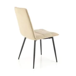 Set 4 sedie sala da pranzo imbottite in tessuto beige Quiche