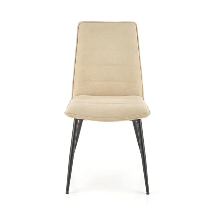 Set 4 sedie sala da pranzo imbottite in tessuto beige Quiche