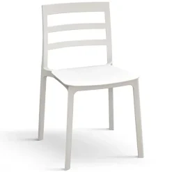 Set 4 sedie sala da pranzo impilabili moderne in polipropilene bianco Nature