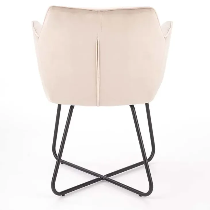 Set 2 sedie sala da pranzo industrial imbottite in velluto beige Elsa