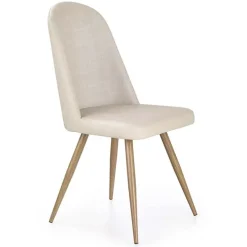 Set 4 sedie sala da pranzo in ecopelle beige rovere miele Romea