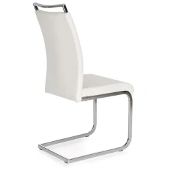 Set 2 sedie sala da pranzo in ecopelle e acciaio cromato bianco Adelaide Gihome®