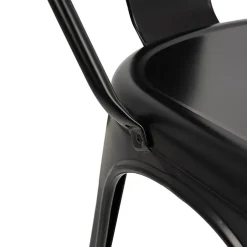 Set 2 sedie sala da pranzo in metallo impilabili industrial nero opaco Lix