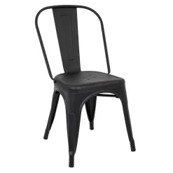 Set 2 sedie sala da pranzo in metallo impilabili industrial nero opaco Lix