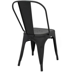 Set 2 sedie sala da pranzo in metallo impilabili industrial nero opaco Lix