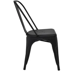 Set 2 sedie sala da pranzo in metallo impilabili industrial nero opaco Lix