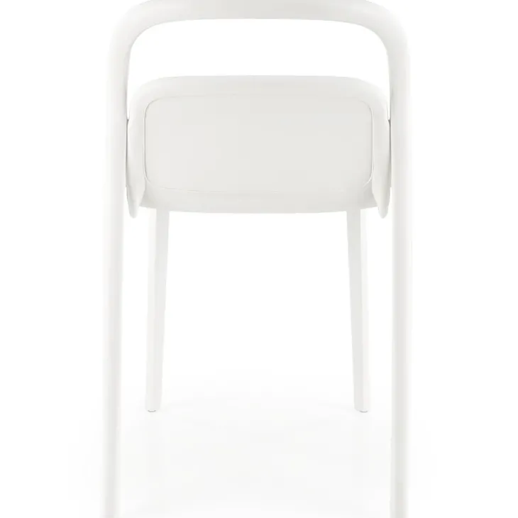 Set 4 sedie sala da pranzo in polipropilene impilabili bianco Carol