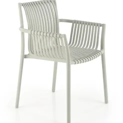 Set 4 sedie sala da pranzo in polipropilene impilabili con braccioli grigio Wren
