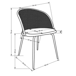 Set 4 sedie sala da pranzo in rattan e velluto verde scuro Triski
