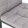 Set 4 sedie sala da pranzo in tessuto e metallo moderne grigio Ylenia