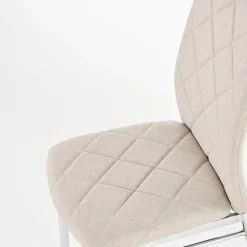 Set 4 sedie sala da pranzo in tessuto e gambe metallo beige Amanda