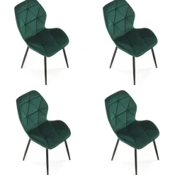 Set 4 sedie sala da pranzo in tessuto moderne verde scuro Cotton